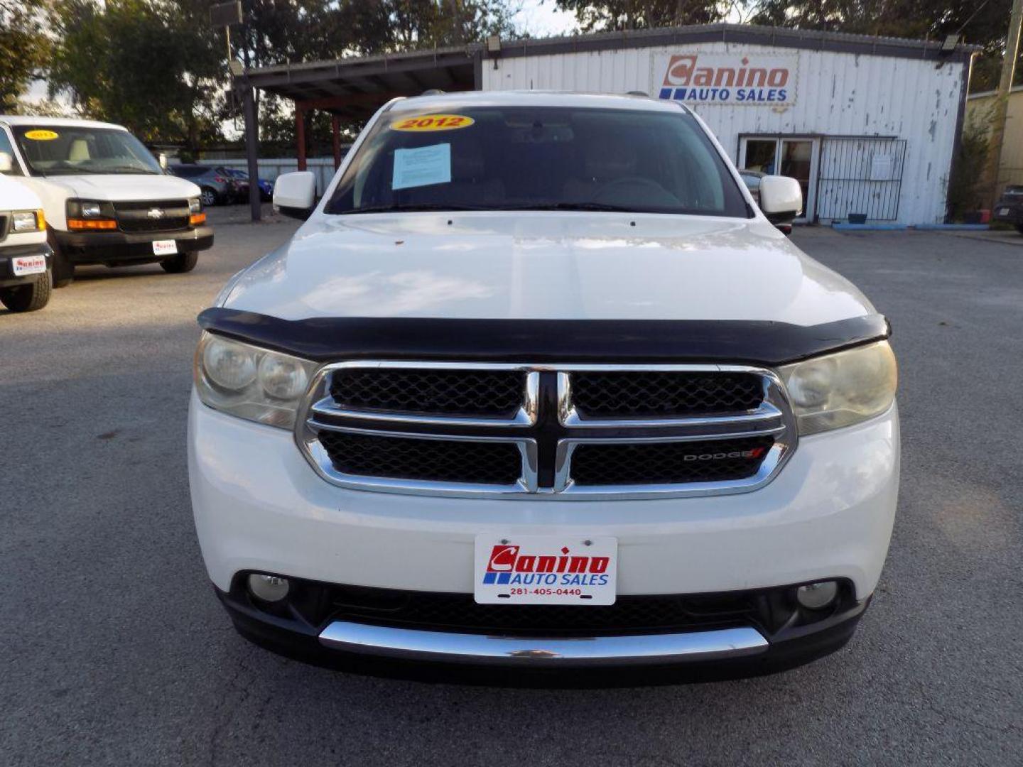 2012 WHITE DODGE DURANGO CREW (1C4SDHDT6CC) with an 5.7L engine, Automatic transmission, located at 830 E. Canino Rd., Houston, TX, 77037, (281) 405-0440, 38.358219, -81.729942 - Photo#0