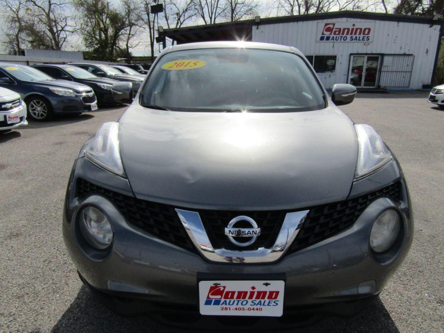 2015 GRAY NISSAN JUKE S (JN8AF5MR6FT) with an 1.6L engine, Continuously Variable transmission, located at 830 E. Canino Rd., Houston, TX, 77037, (281) 405-0440, 38.358219, -81.729942 - Photo#1