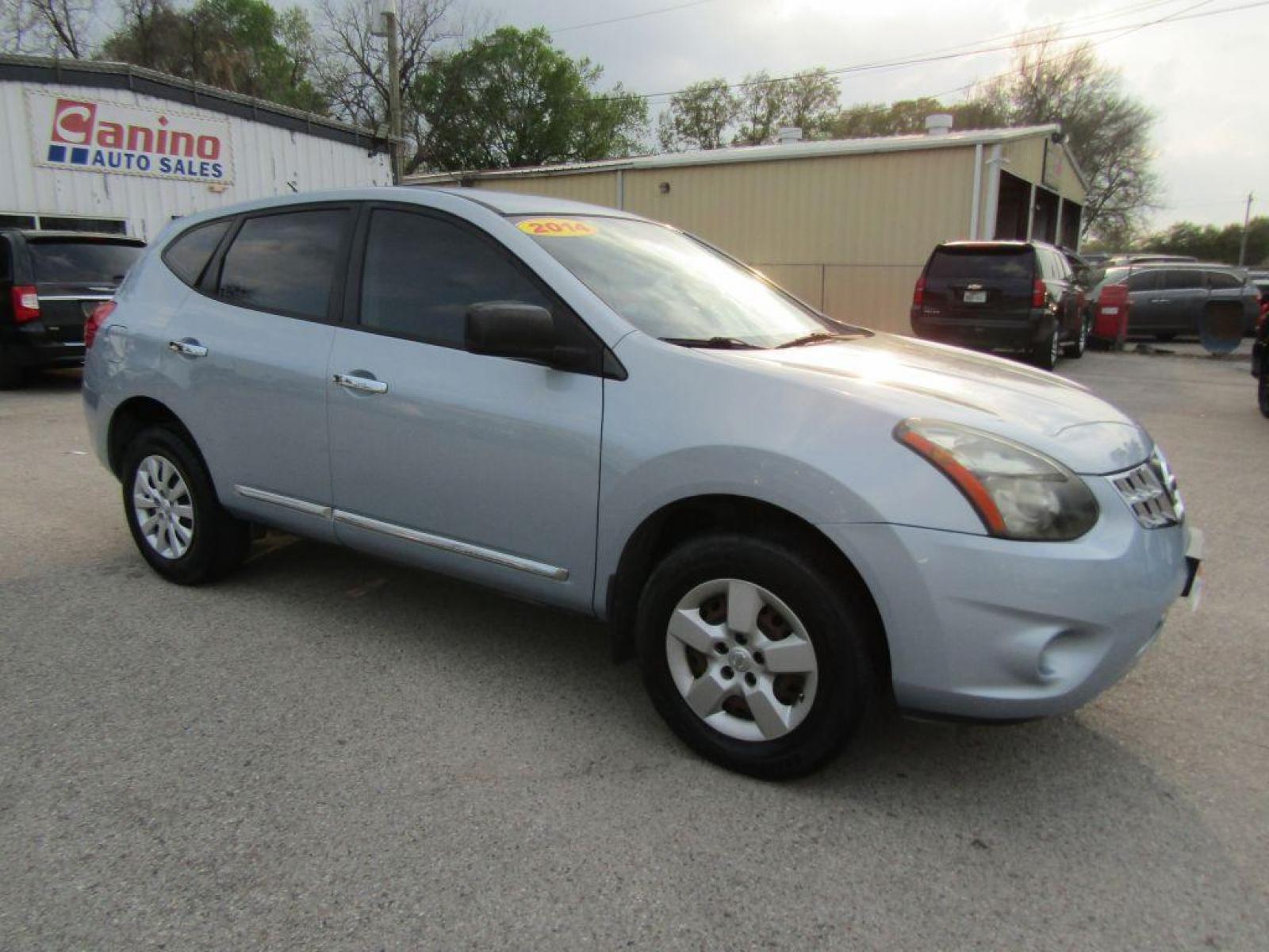 2014 BLUE NISSAN ROGUE SELECT S (JN8AS5MT1EW) with an 2.5L engine, Continuously Variable transmission, located at 830 E. Canino Rd., Houston, TX, 77037, (281) 405-0440, 38.358219, -81.729942 - Photo #1