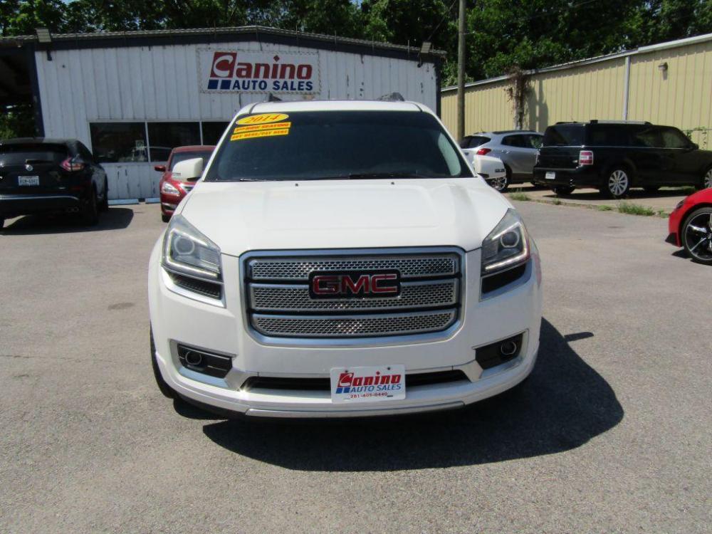 2014 WHITE GMC ACADIA DENALI (1GKKRTKD8EJ) with an 3.6L engine, Automatic transmission, located at 830 E. Canino Rd., Houston, TX, 77037, (281) 405-0440, 38.358219, -81.729942 - Photo #0