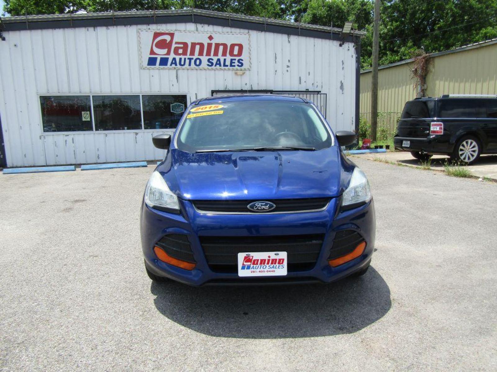 2015 BLUE FORD ESCAPE S (1FMCU0F71FU) with an 2.5L engine, Automatic transmission, located at 830 E. Canino Rd., Houston, TX, 77037, (281) 405-0440, 38.358219, -81.729942 - Photo #0