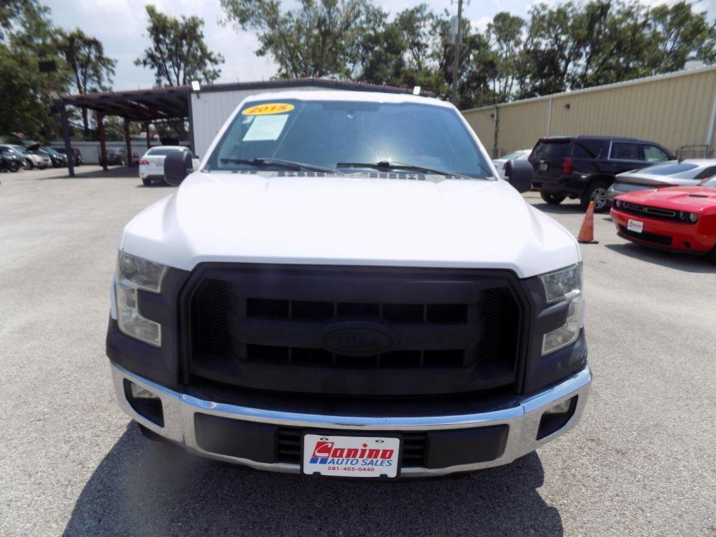 2015 WHITE FORD F150 SUPER CAB (1FTEX1CF8FK) with an 5.0L engine, Automatic transmission, located at 830 E. Canino Rd., Houston, TX, 77037, (281) 405-0440, 38.358219, -81.729942 - Photo#0
