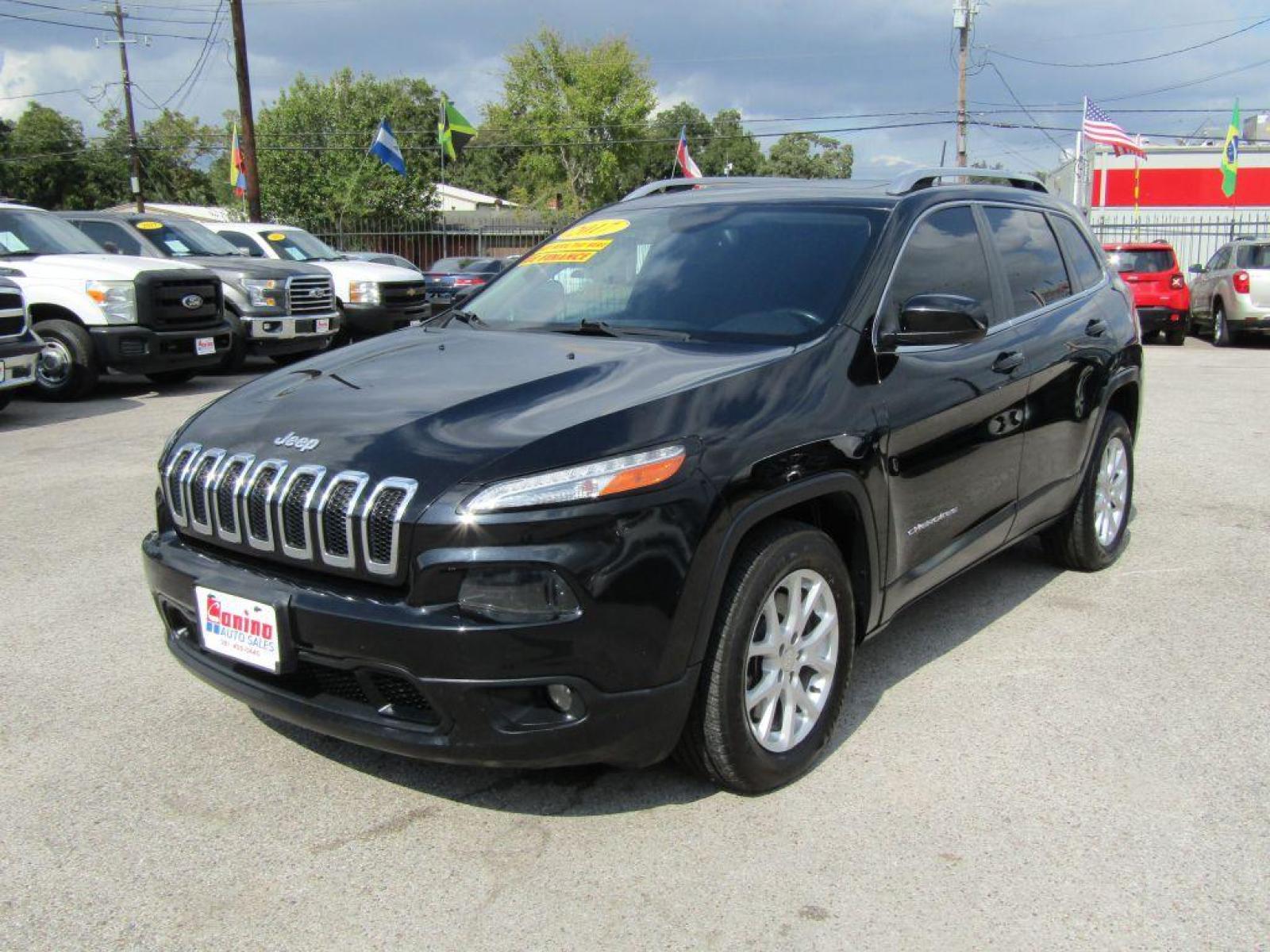 2017 BLACK JEEP CHEROKEE LATITUDE (1C4PJLCB8HW) with an 2.4L engine, Automatic transmission, located at 830 E. Canino Rd., Houston, TX, 77037, (281) 405-0440, 38.358219, -81.729942 - Photo #1