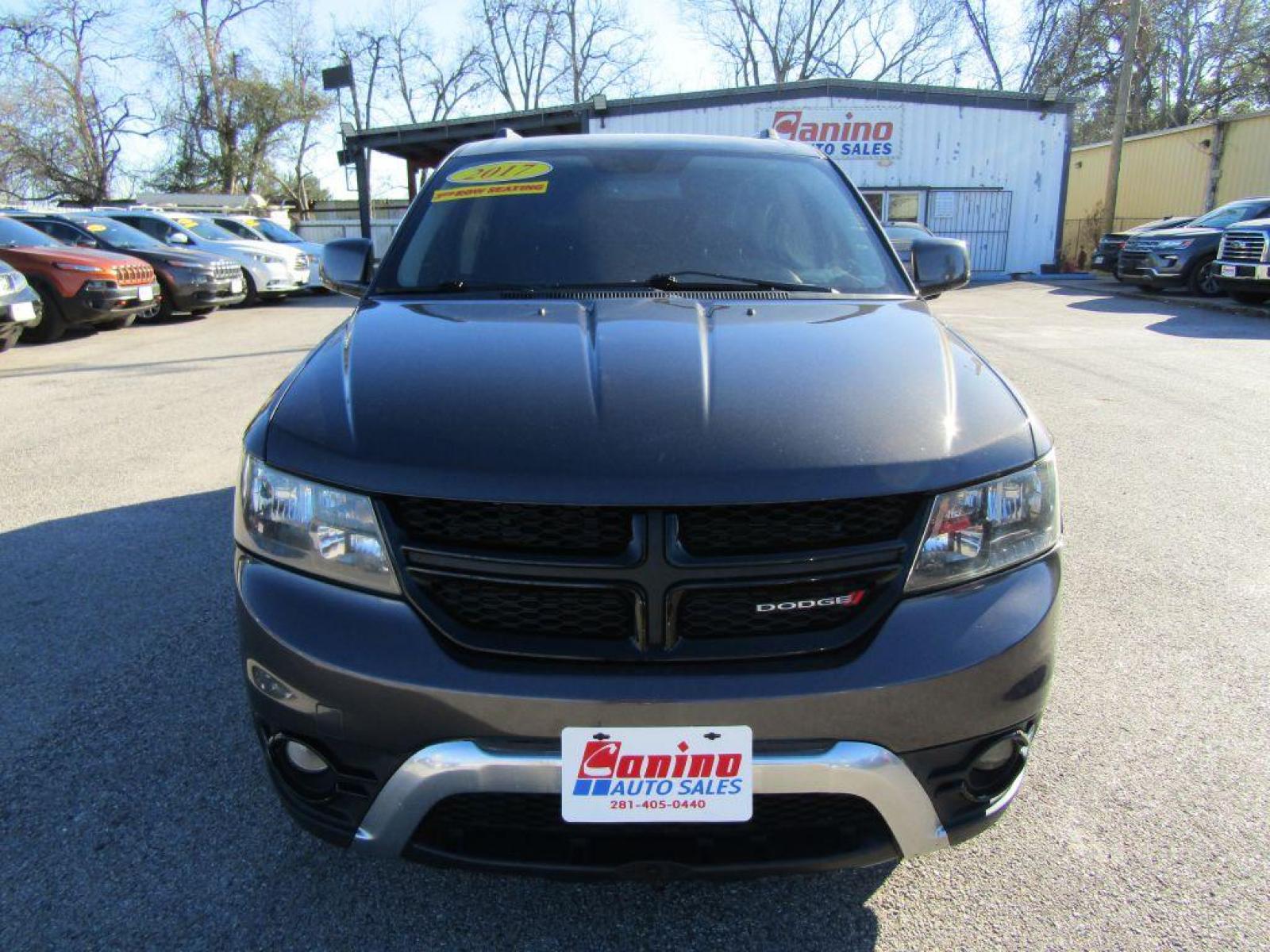 2017 GRAY DODGE JOURNEY CROSSROAD (3C4PDCGG0HT) with an 3.6L engine, Automatic transmission, located at 830 E. Canino Rd., Houston, TX, 77037, (281) 405-0440, 38.358219, -81.729942 - Photo #0