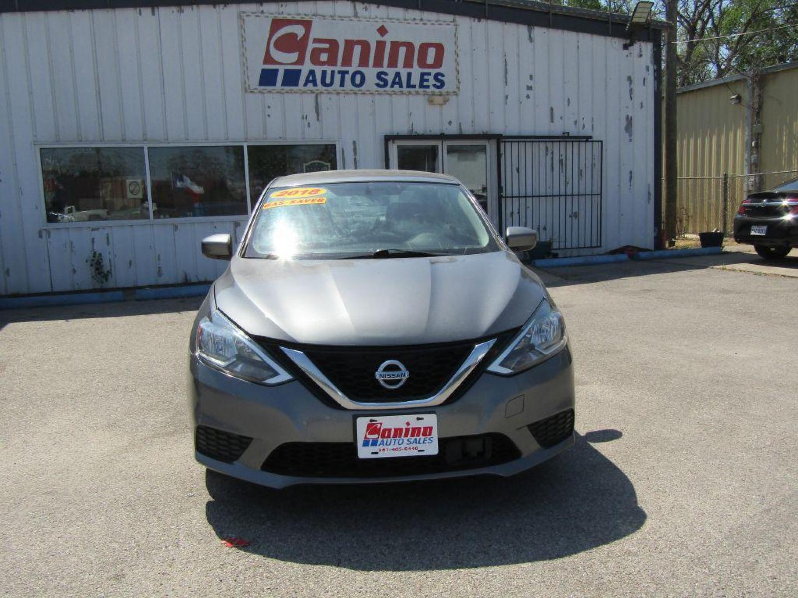 2018 GRAY NISSAN SENTRA S (3N1AB7AP5JL) with an 1.8L engine, Continuously Variable transmission, located at 830 E. Canino Rd., Houston, TX, 77037, (281) 405-0440, 38.358219, -81.729942 - Photo #0