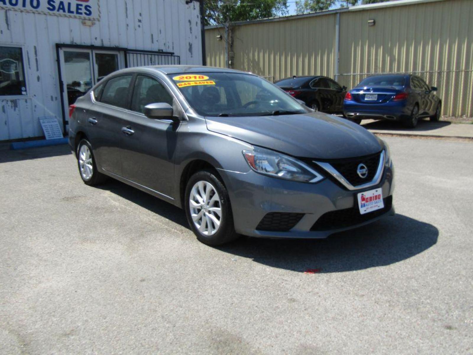2018 GRAY NISSAN SENTRA S (3N1AB7AP5JL) with an 1.8L engine, Continuously Variable transmission, located at 830 E. Canino Rd., Houston, TX, 77037, (281) 405-0440, 38.358219, -81.729942 - Photo #5