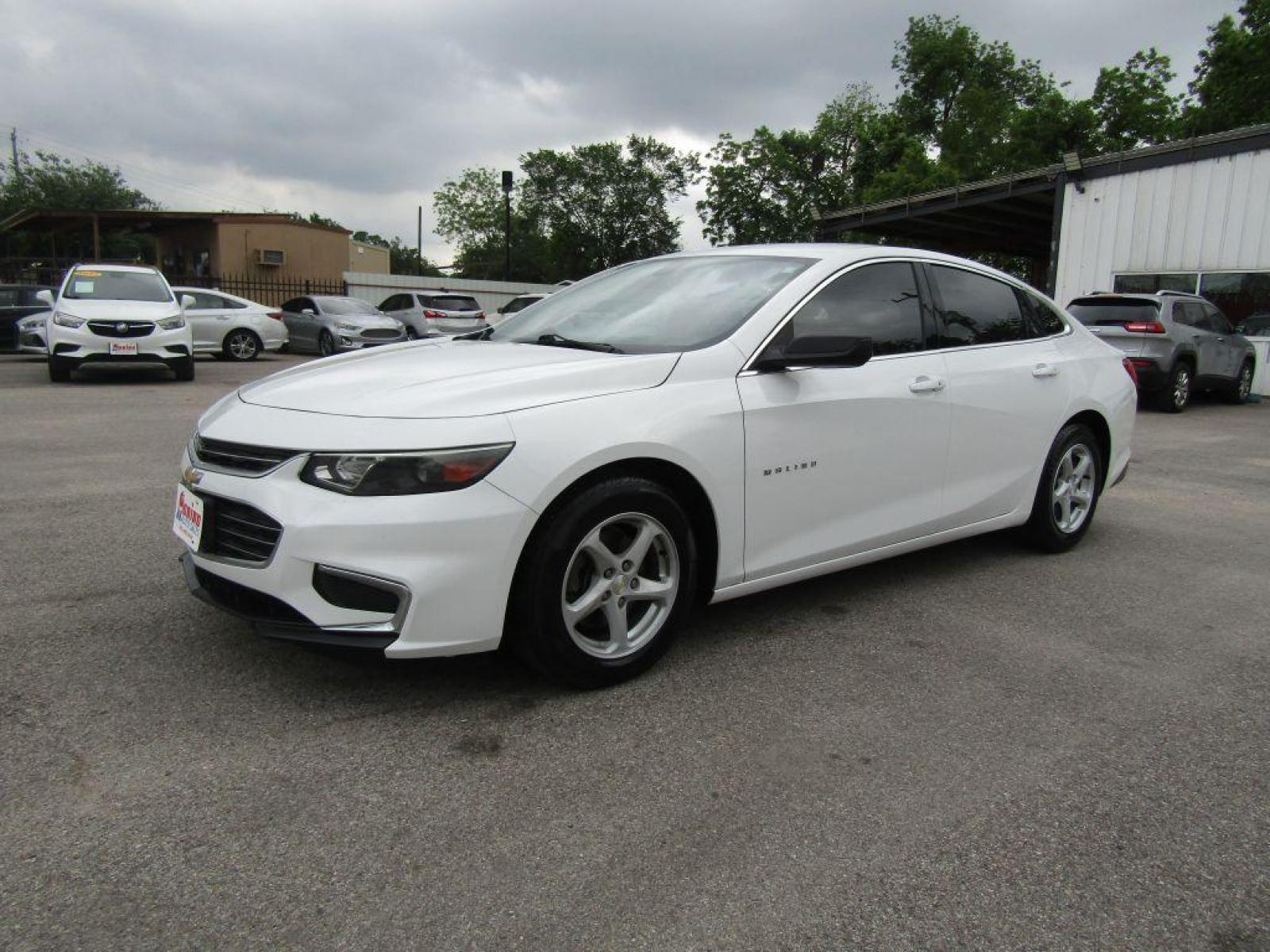 2016 WHITE CHEVROLET MALIBU LS (1G1ZB5ST4GF) with an 1.5L engine, Automatic transmission, located at 830 E. Canino Rd., Houston, TX, 77037, (281) 405-0440, 38.358219, -81.729942 - Photo #1