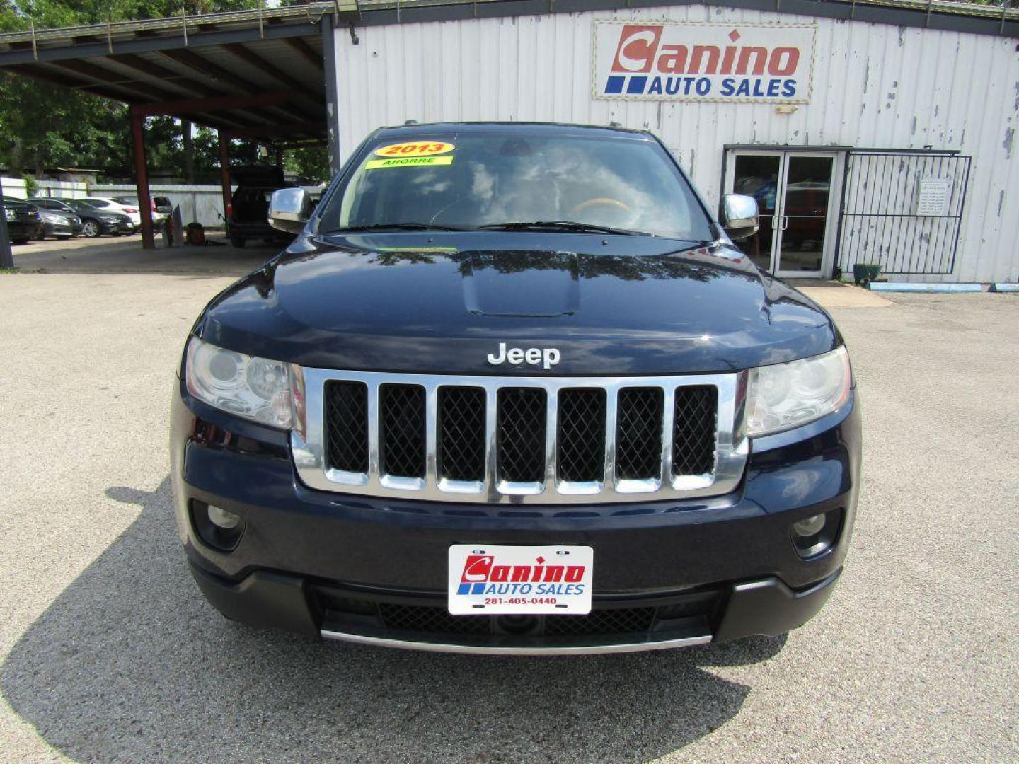 2013 BLUE JEEP GRAND CHEROKEE OVERLAND (1C4RJECG5DC) with an 3.6L engine, Automatic transmission, located at 830 E. Canino Rd., Houston, TX, 77037, (281) 405-0440, 38.358219, -81.729942 - Photo#0