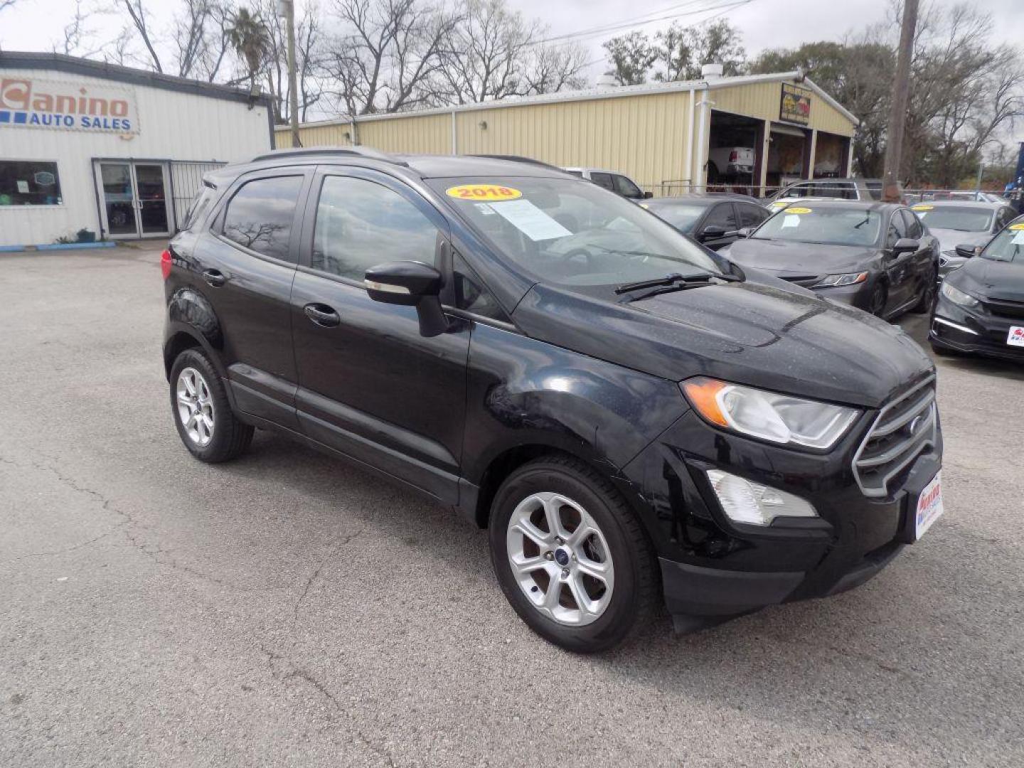 2018 BLACK FORD ECOSPORT SE (MAJ3P1TE3JC) with an 1.0L engine, Automatic transmission, located at 830 E. Canino Rd., Houston, TX, 77037, (281) 405-0440, 38.358219, -81.729942 - Photo#6