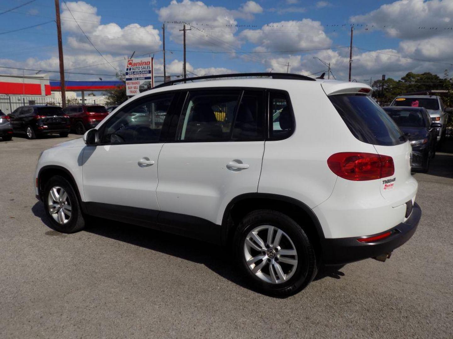 2016 WHITE VOLKSWAGEN TIGUAN S (WVGAV7AX4GW) with an 2.0L engine, Automatic transmission, located at 830 E. Canino Rd., Houston, TX, 77037, (281) 405-0440, 38.358219, -81.729942 - Photo#3