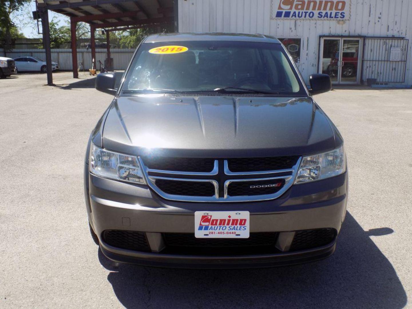 2015 GRAY DODGE JOURNEY SE (3C4PDCAB3FT) with an 2.4L engine, Automatic transmission, located at 830 E. Canino Rd., Houston, TX, 77037, (281) 405-0440, 38.358219, -81.729942 - VENGA A VISITARNOS A CANINO AUTO SALES. ENTRE CAMINANDO Y SALGA MANEJANDO. APROVACION GARANTIZADA CON REQUISITOS MINIMOS! PREGUNTEN POR JESSICA, MAY, O CARRIE PARA SU APROBACION SEGURA. ??830 E CANINO RD HOUSTON TX 77037 ??(281) 405-0440 come visit us today!! walk in/ drive out in minutes! - Photo#0