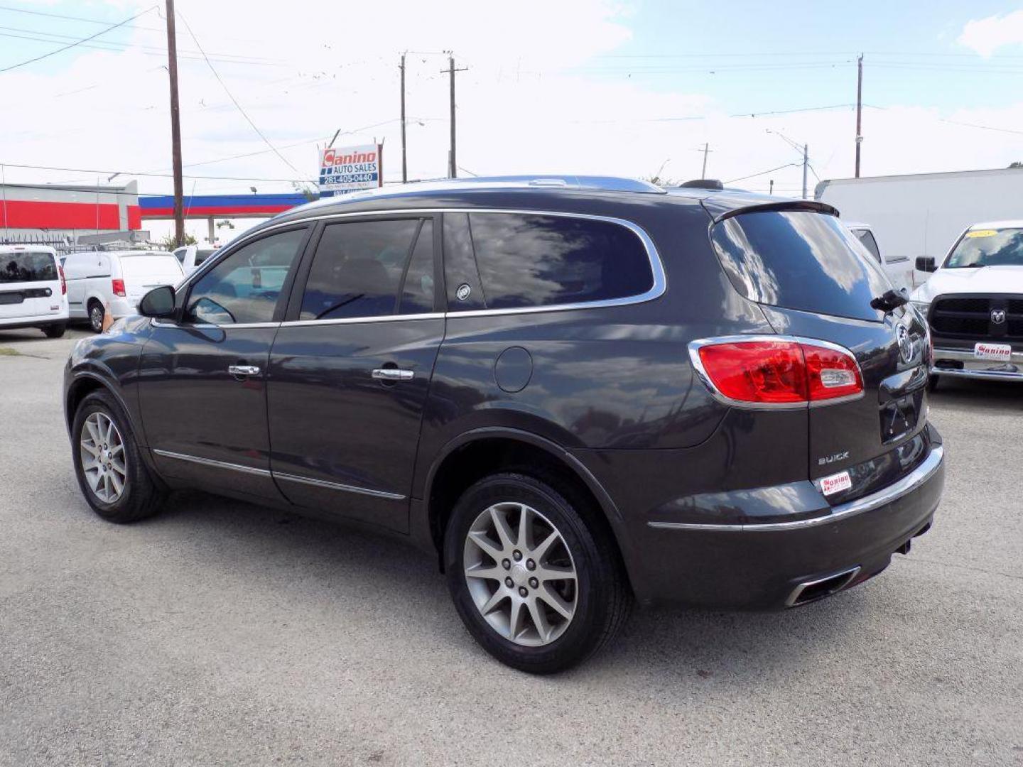 2016 GRAY BUICK ENCLAVE CONVENIENCE (5GAKRAKD0GJ) with an 3.6L engine, Automatic transmission, located at 830 E. Canino Rd., Houston, TX, 77037, (281) 405-0440, 38.358219, -81.729942 - Photo#3
