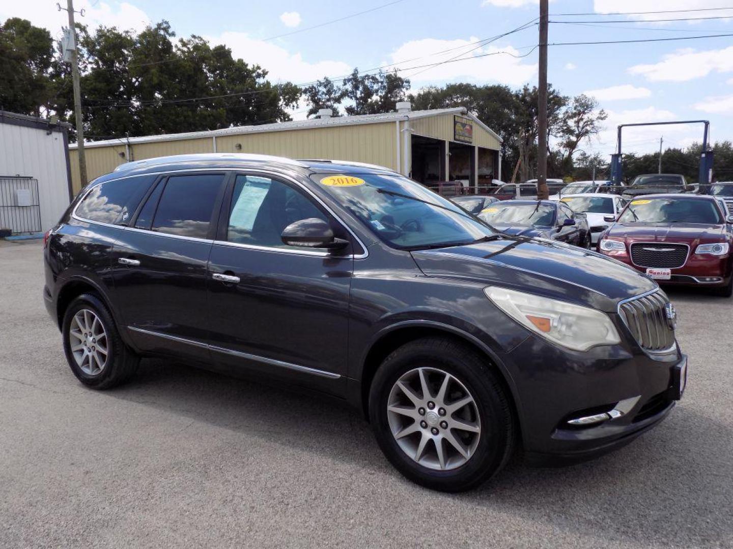 2016 GRAY BUICK ENCLAVE CONVENIENCE (5GAKRAKD0GJ) with an 3.6L engine, Automatic transmission, located at 830 E. Canino Rd., Houston, TX, 77037, (281) 405-0440, 38.358219, -81.729942 - Photo#8