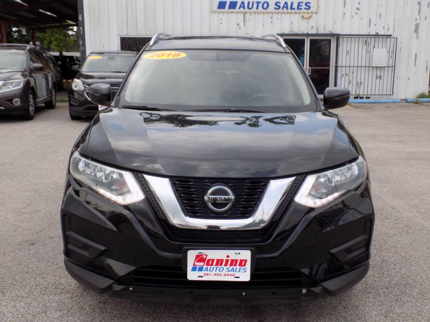 2018 BLACK NISSAN ROGUE S (KNMAT2MT3JP) with an 2.5L engine, Continuously Variable transmission, located at 830 E. Canino Rd., Houston, TX, 77037, (281) 405-0440, 38.358219, -81.729942 - Photo#0