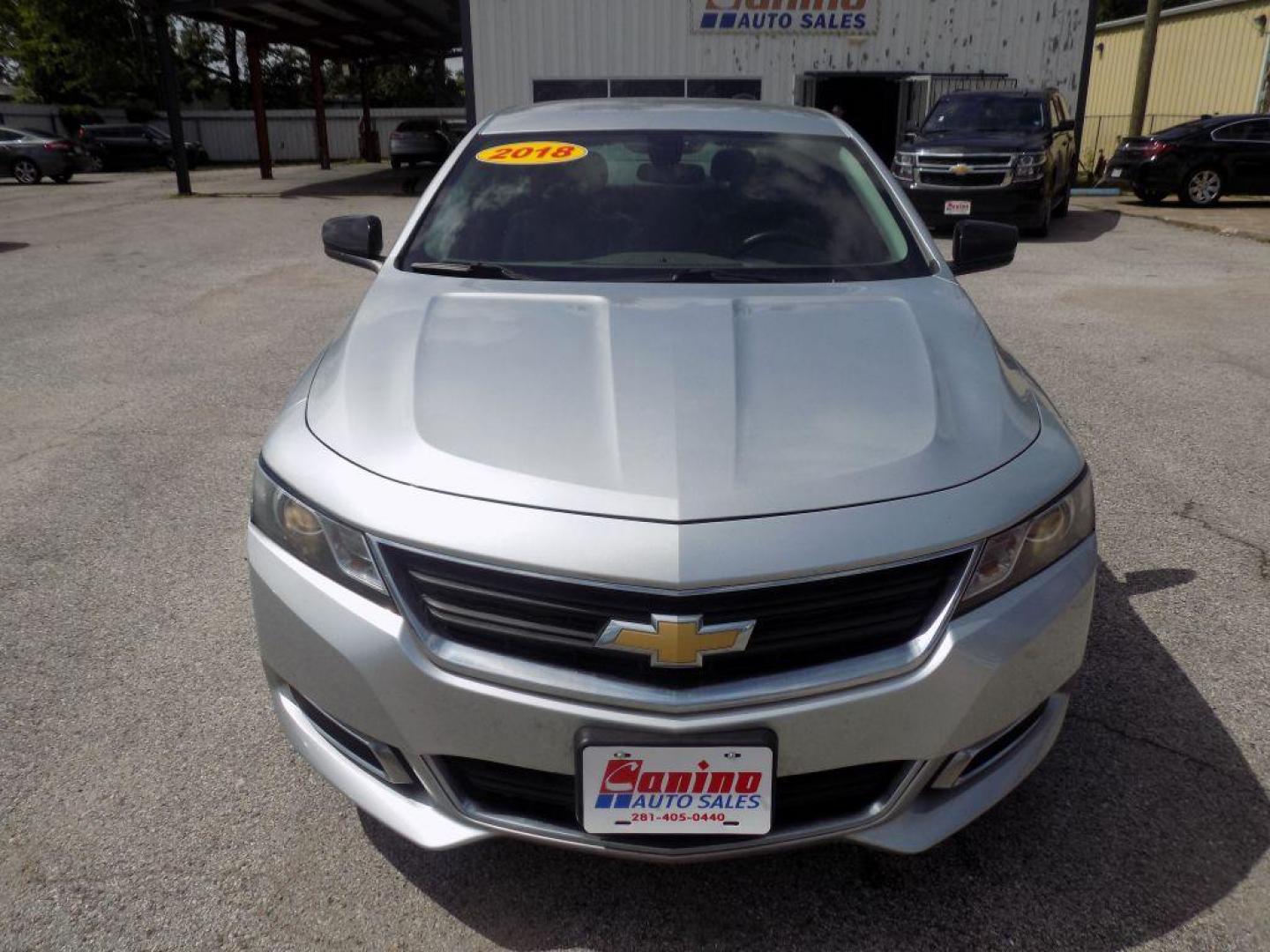 2018 SILVER CHEVROLET IMPALA LS (2G11X5SA4J9) with an 2.5L engine, Automatic transmission, located at 830 E. Canino Rd., Houston, TX, 77037, (281) 405-0440, 38.358219, -81.729942 - Photo#0