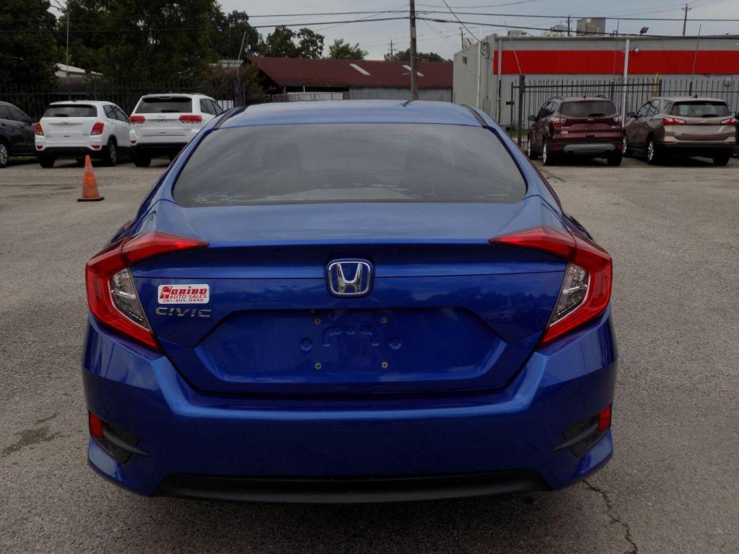 2017 BLUE HONDA CIVIC LX (19XFC2F52HE) with an 2.0L engine, Continuously Variable transmission, located at 830 E. Canino Rd., Houston, TX, 77037, (281) 405-0440, 38.358219, -81.729942 - RCVD TITLE - Photo#4