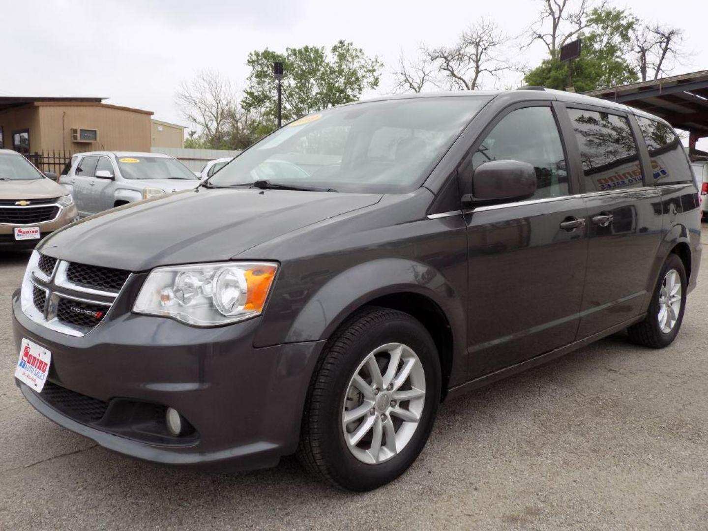2019 GRAY DODGE GRAND CARAVAN SXT (2C4RDGCG3KR) with an 3.6L engine, Automatic transmission, located at 830 E. Canino Rd., Houston, TX, 77037, (281) 405-0440, 38.358219, -81.729942 - Photo#0
