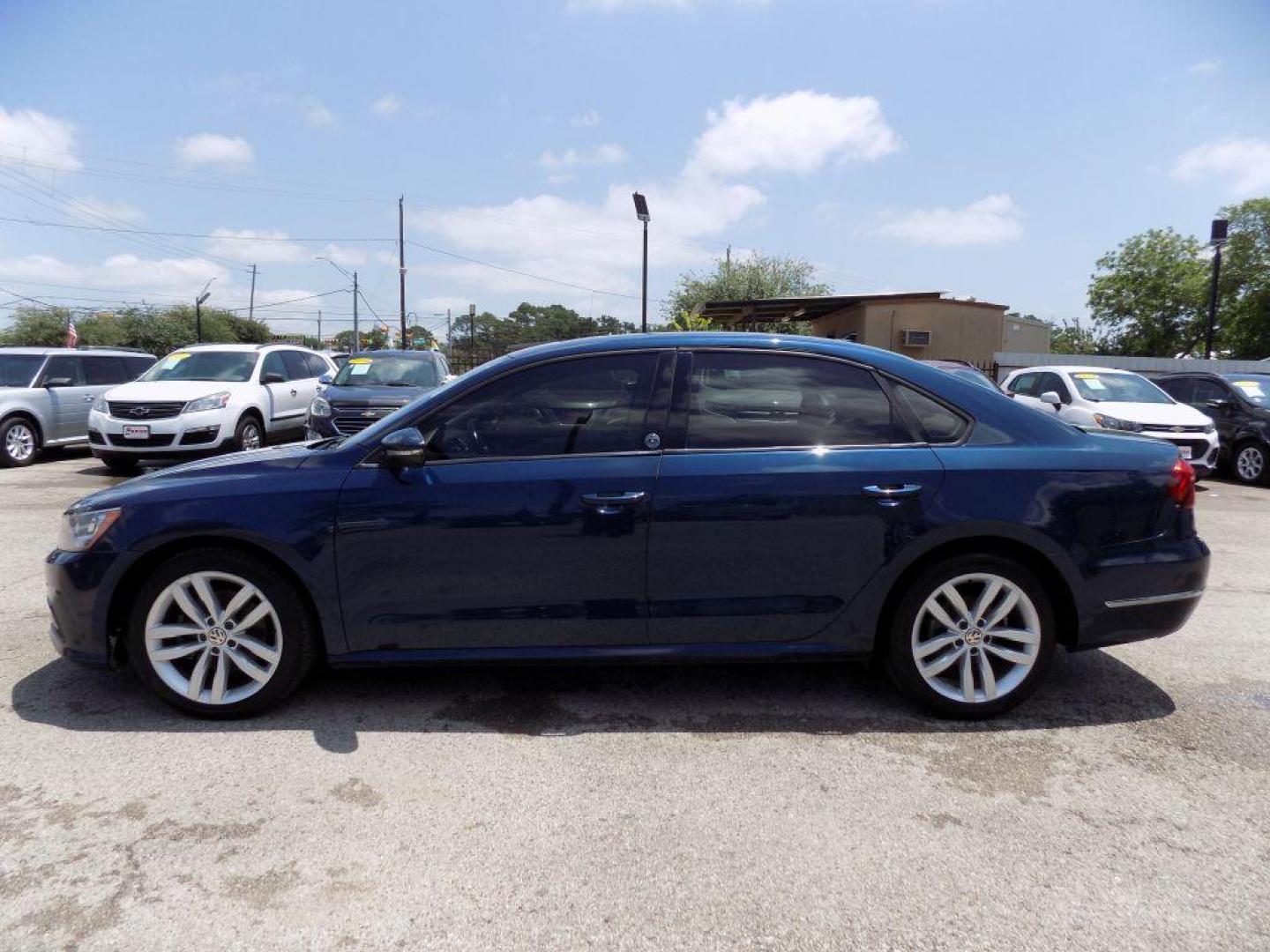2019 BLUE VOLKSWAGEN PASSAT WOLFSBURG (1VWLA7A33KC) with an 2.0L engine, Automatic transmission, located at 830 E. Canino Rd., Houston, TX, 77037, (281) 405-0440, 38.358219, -81.729942 - Photo#2