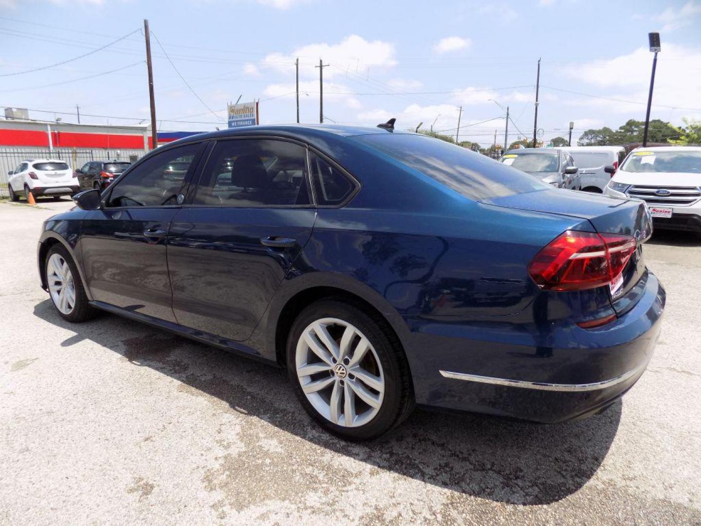 2019 BLUE VOLKSWAGEN PASSAT WOLFSBURG (1VWLA7A33KC) with an 2.0L engine, Automatic transmission, located at 830 E. Canino Rd., Houston, TX, 77037, (281) 405-0440, 38.358219, -81.729942 - Photo#3