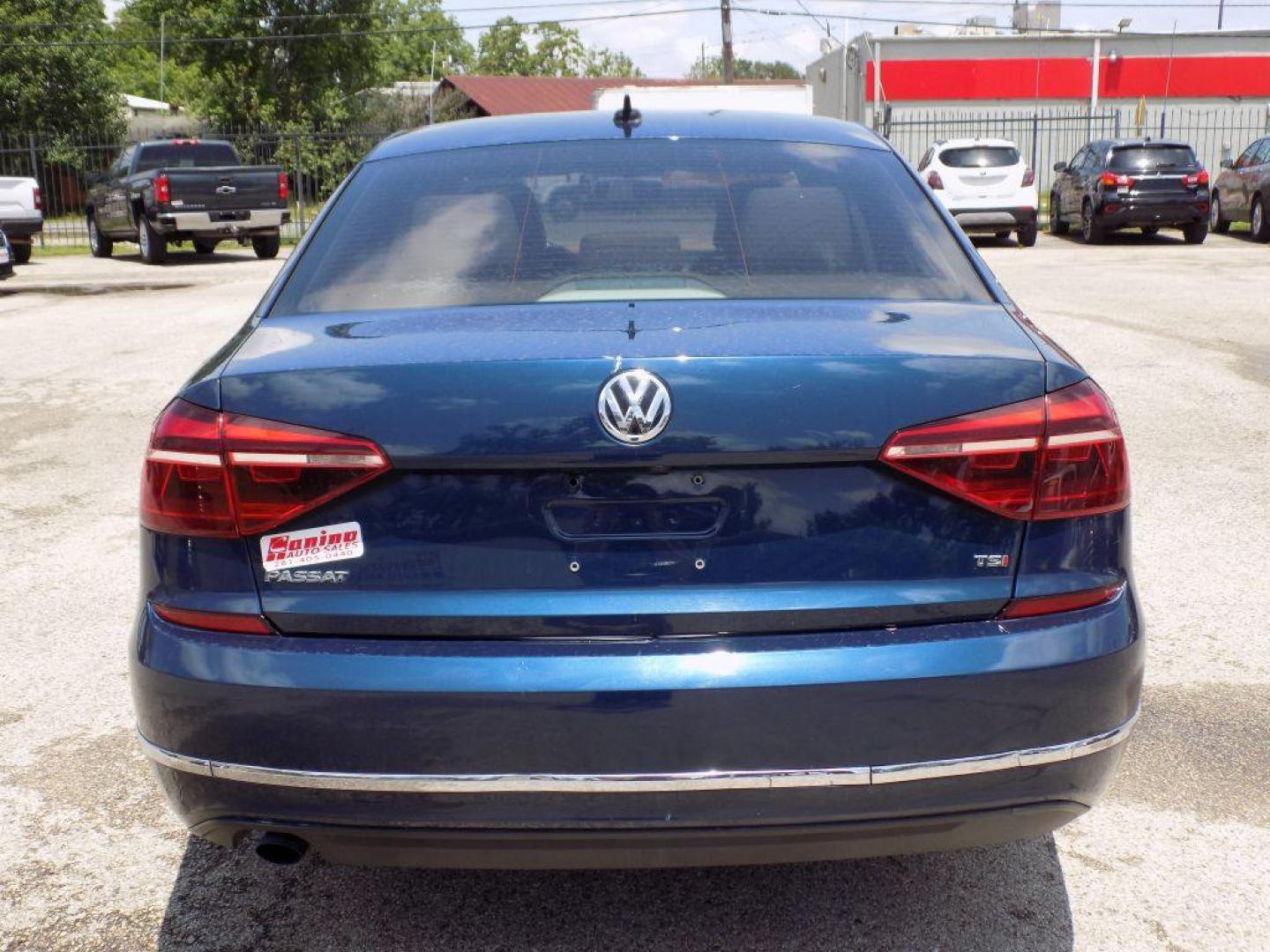2019 BLUE VOLKSWAGEN PASSAT WOLFSBURG (1VWLA7A33KC) with an 2.0L engine, Automatic transmission, located at 830 E. Canino Rd., Houston, TX, 77037, (281) 405-0440, 38.358219, -81.729942 - Photo#4