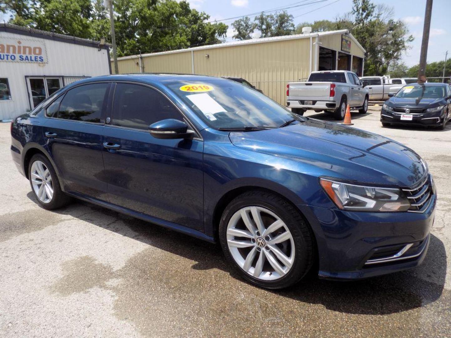 2019 BLUE VOLKSWAGEN PASSAT WOLFSBURG (1VWLA7A33KC) with an 2.0L engine, Automatic transmission, located at 830 E. Canino Rd., Houston, TX, 77037, (281) 405-0440, 38.358219, -81.729942 - Photo#7