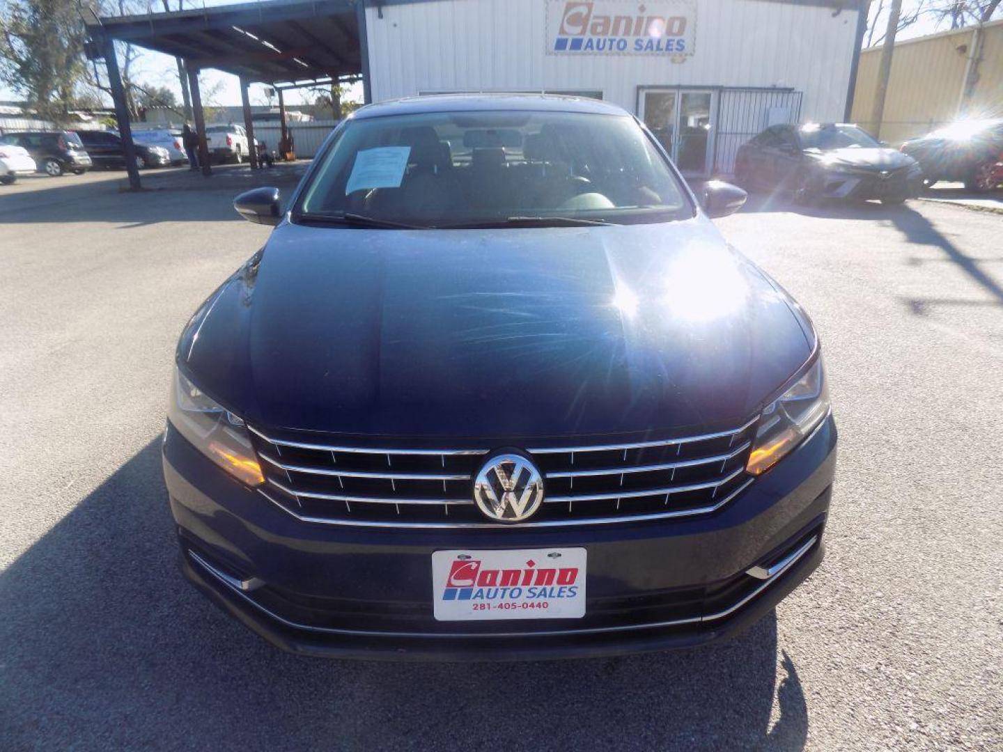 2019 BLUE VOLKSWAGEN PASSAT WOLFSBURG (1VWLA7A33KC) with an 2.0L engine, Automatic transmission, located at 830 E. Canino Rd., Houston, TX, 77037, (281) 405-0440, 38.358219, -81.729942 - Photo#0