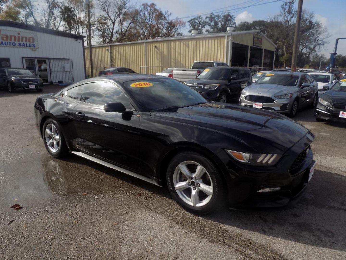 2016 BLACK FORD MUSTANG (1FA6P8AM2G5) with an 3.7L engine, Automatic transmission, located at 830 E. Canino Rd., Houston, TX, 77037, (281) 405-0440, 38.358219, -81.729942 - Photo#6