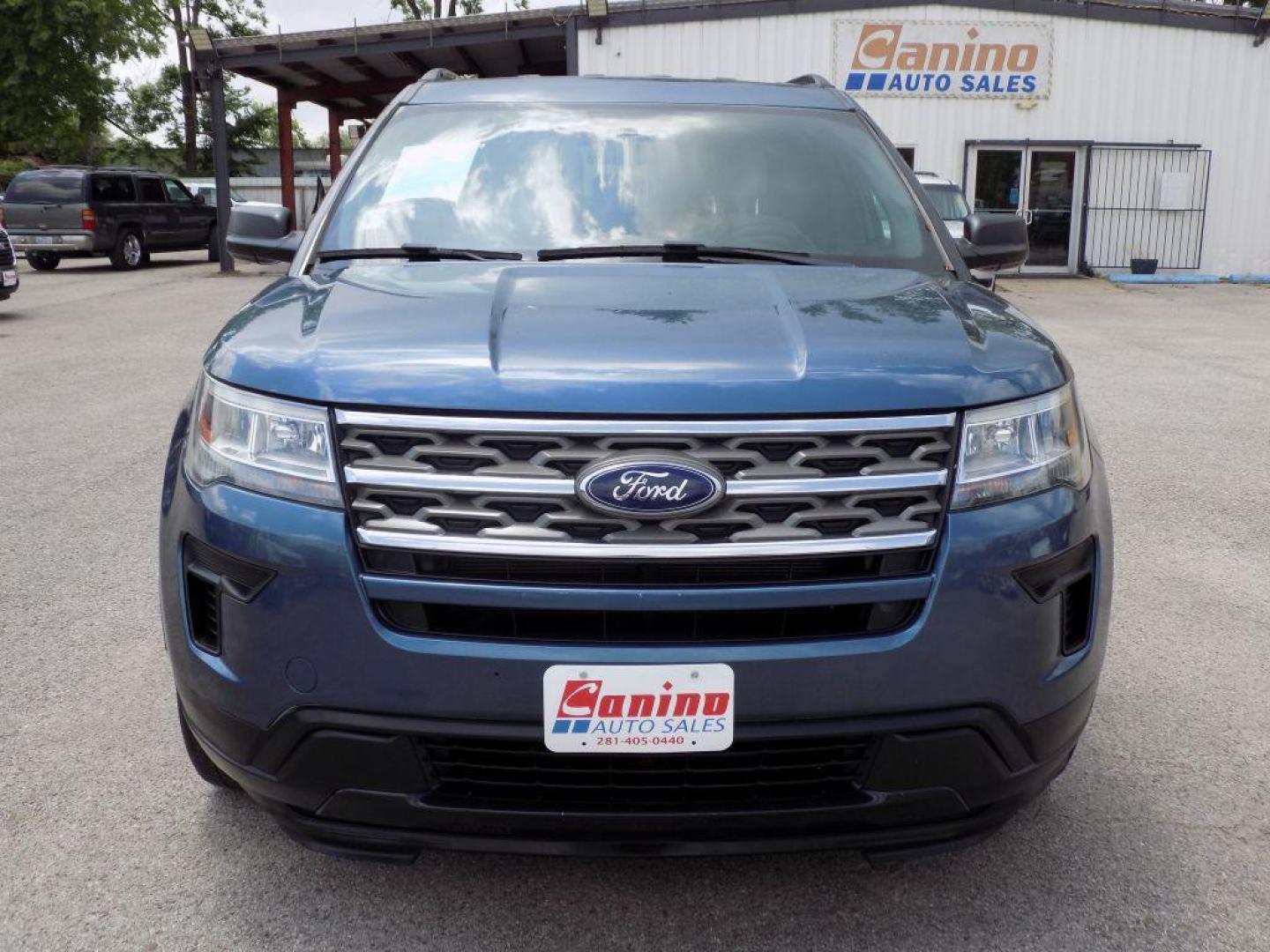 2018 BLUE FORD EXPLORER (1FM5K8B8XJG) with an 3.5L engine, Automatic transmission, located at 830 E. Canino Rd., Houston, TX, 77037, (281) 405-0440, 38.358219, -81.729942 - Photo#0