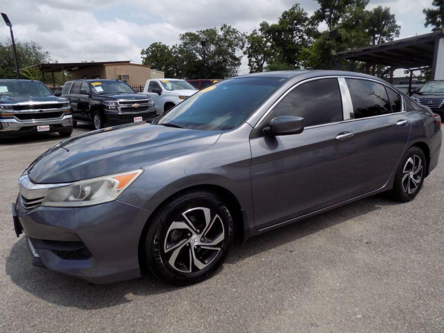 2017 GRAY HONDA ACCORD LX (1HGCR2F37HA) with an 2.4L engine, Continuously Variable transmission, located at 830 E. Canino Rd., Houston, TX, 77037, (281) 405-0440, 38.358219, -81.729942 - Photo#1