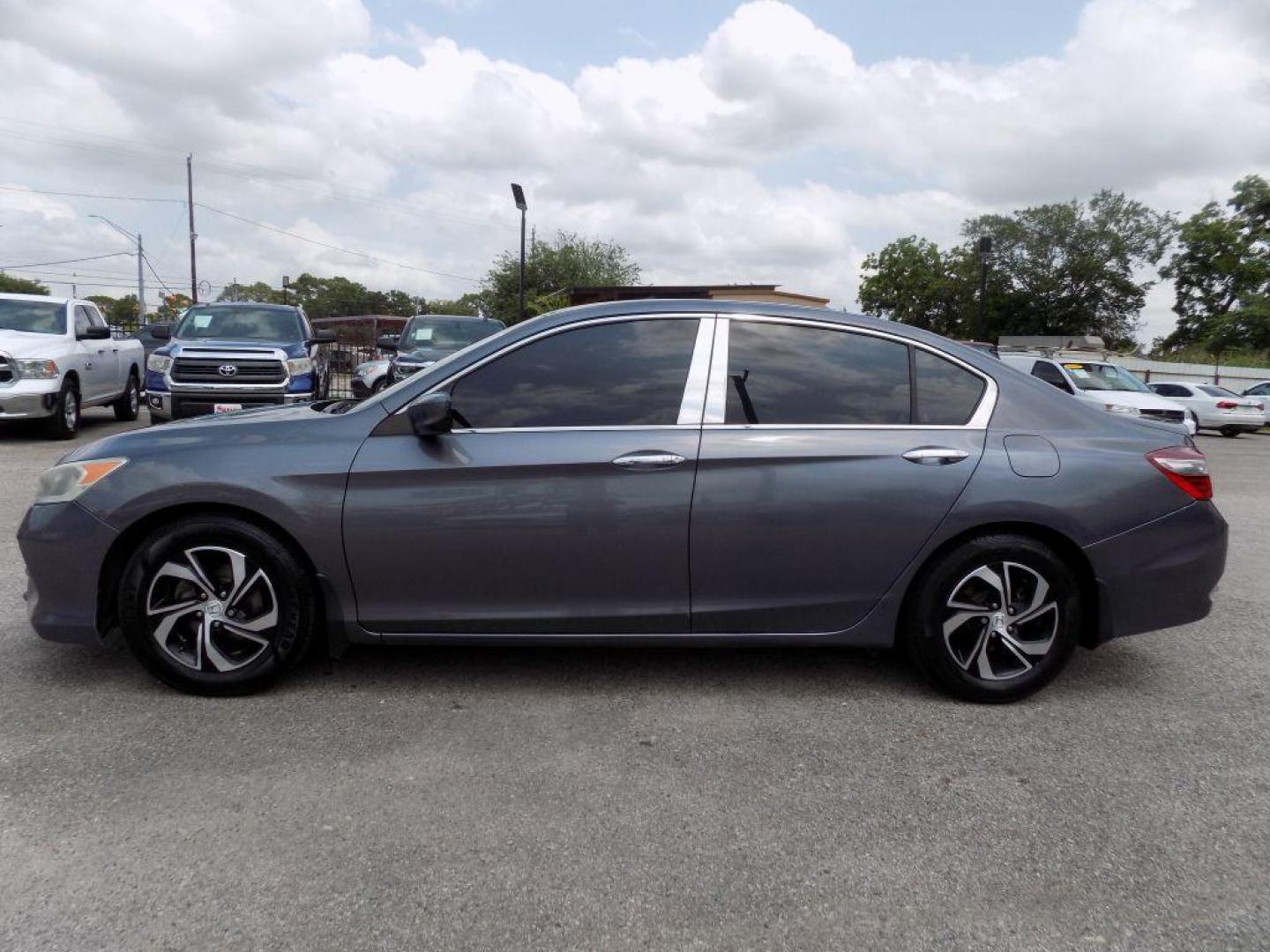 2017 GRAY HONDA ACCORD LX (1HGCR2F37HA) with an 2.4L engine, Continuously Variable transmission, located at 830 E. Canino Rd., Houston, TX, 77037, (281) 405-0440, 38.358219, -81.729942 - Photo#2