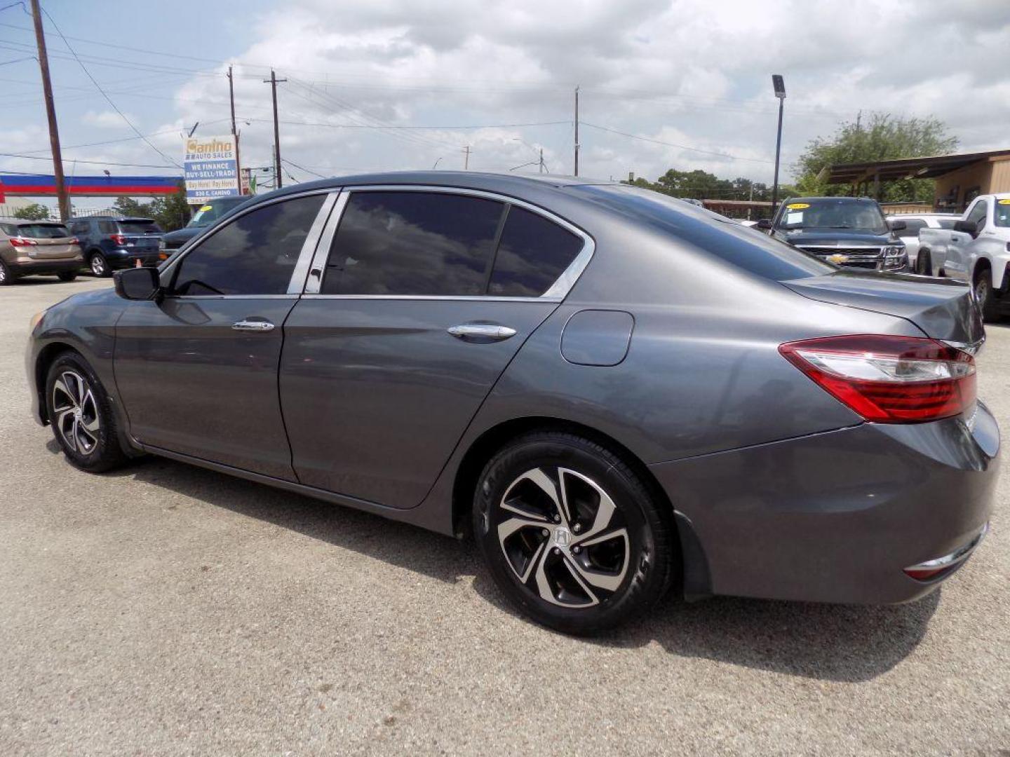 2017 GRAY HONDA ACCORD LX (1HGCR2F37HA) with an 2.4L engine, Continuously Variable transmission, located at 830 E. Canino Rd., Houston, TX, 77037, (281) 405-0440, 38.358219, -81.729942 - Photo#3