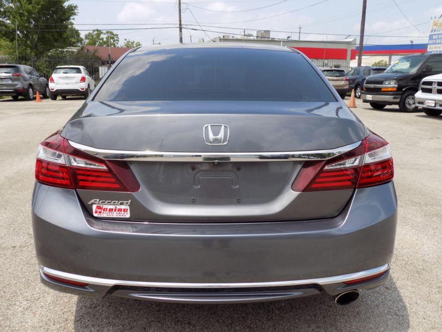 2017 GRAY HONDA ACCORD LX (1HGCR2F37HA) with an 2.4L engine, Continuously Variable transmission, located at 830 E. Canino Rd., Houston, TX, 77037, (281) 405-0440, 38.358219, -81.729942 - Photo#4