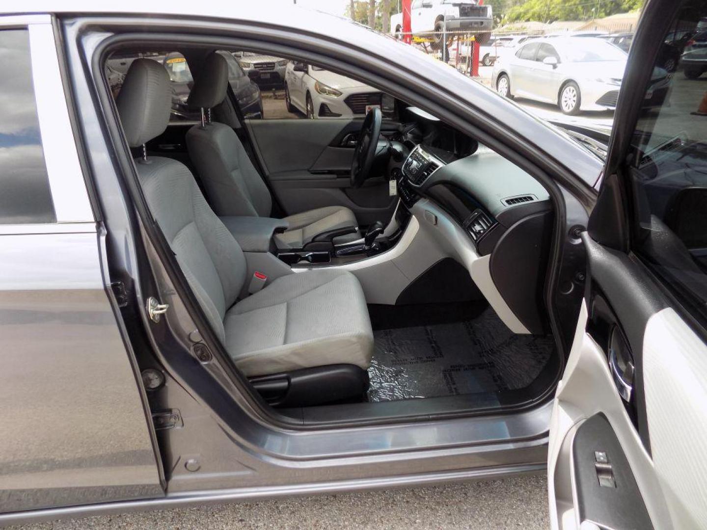 2017 GRAY HONDA ACCORD LX (1HGCR2F37HA) with an 2.4L engine, Continuously Variable transmission, located at 830 E. Canino Rd., Houston, TX, 77037, (281) 405-0440, 38.358219, -81.729942 - Photo#11