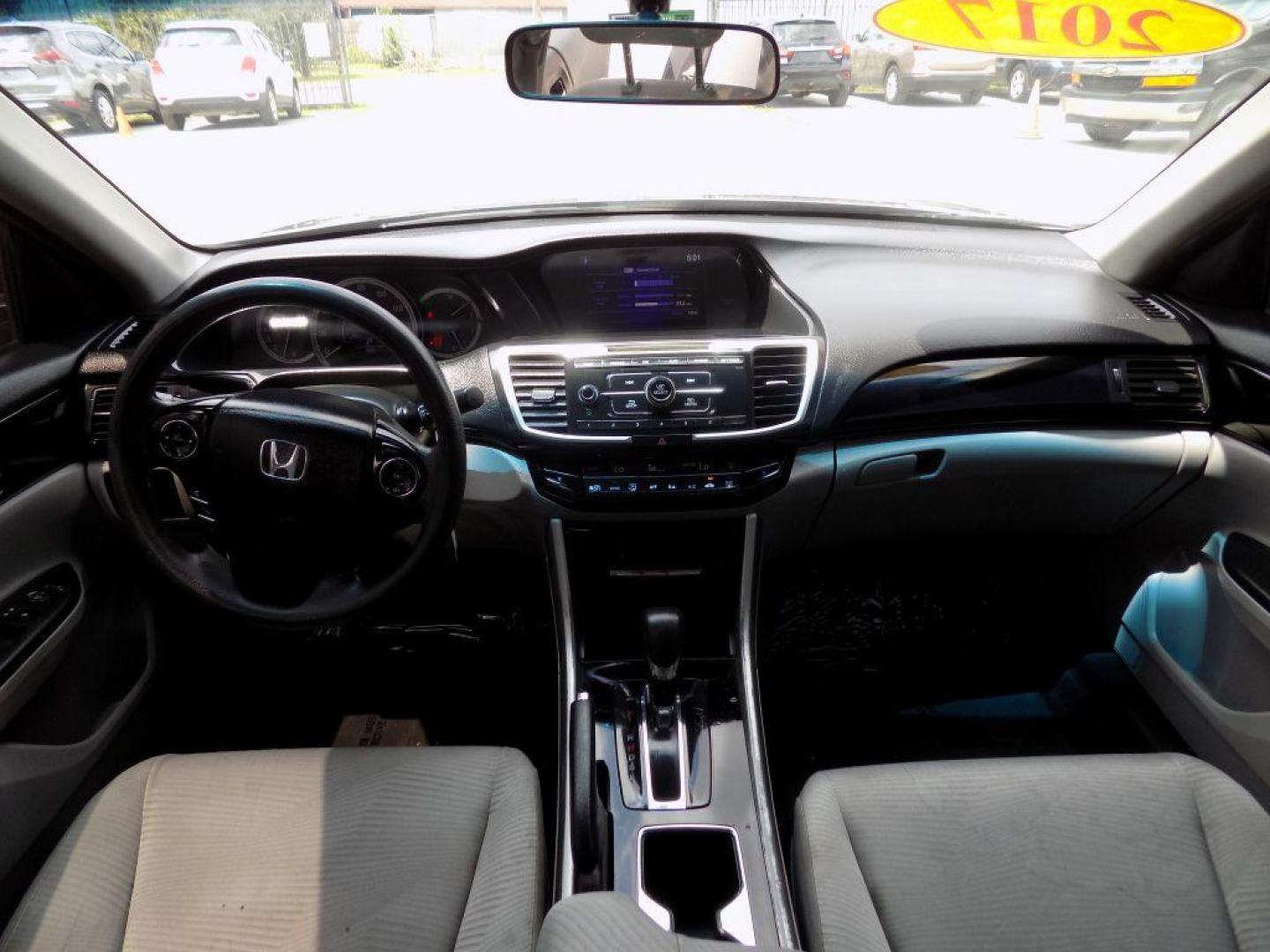 2017 GRAY HONDA ACCORD LX (1HGCR2F37HA) with an 2.4L engine, Continuously Variable transmission, located at 830 E. Canino Rd., Houston, TX, 77037, (281) 405-0440, 38.358219, -81.729942 - Photo#13