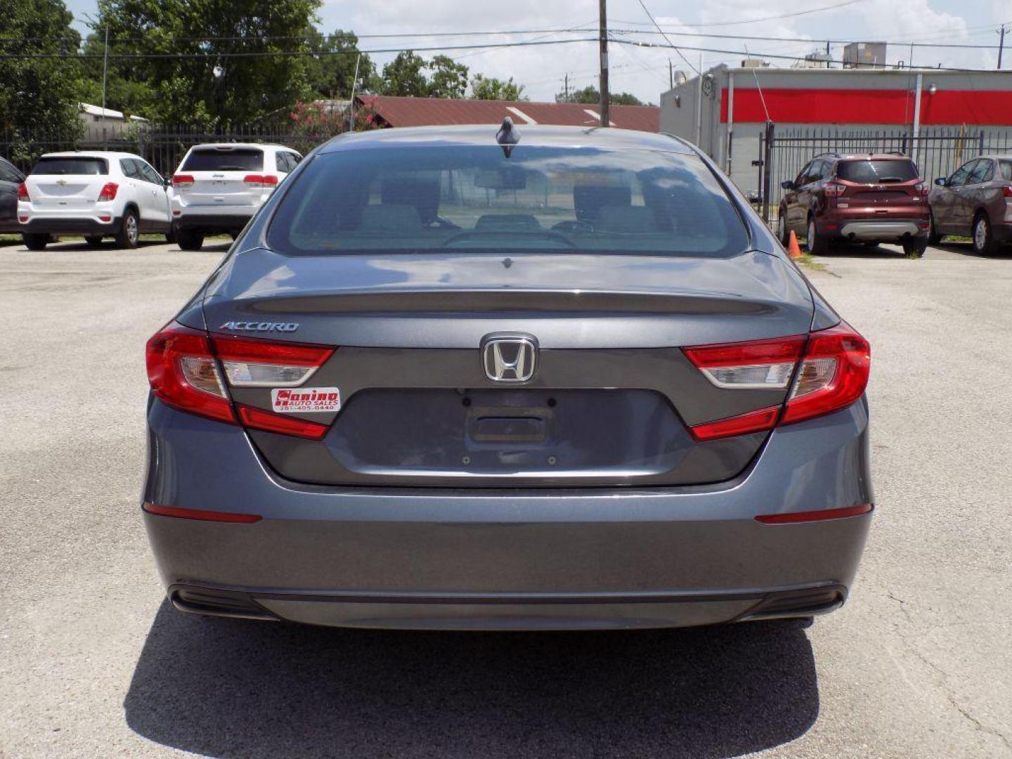 2018 GRAY HONDA ACCORD LX (1HGCV1F10JA) with an 1.5L engine, Continuously Variable transmission, located at 830 E. Canino Rd., Houston, TX, 77037, (281) 405-0440, 38.358219, -81.729942 - Photo#4