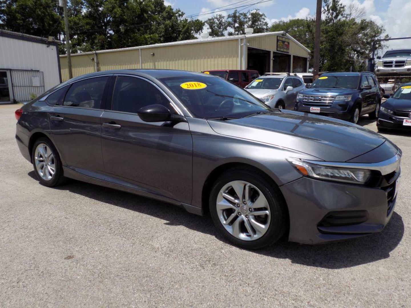 2018 GRAY HONDA ACCORD LX (1HGCV1F10JA) with an 1.5L engine, Continuously Variable transmission, located at 830 E. Canino Rd., Houston, TX, 77037, (281) 405-0440, 38.358219, -81.729942 - Photo#7