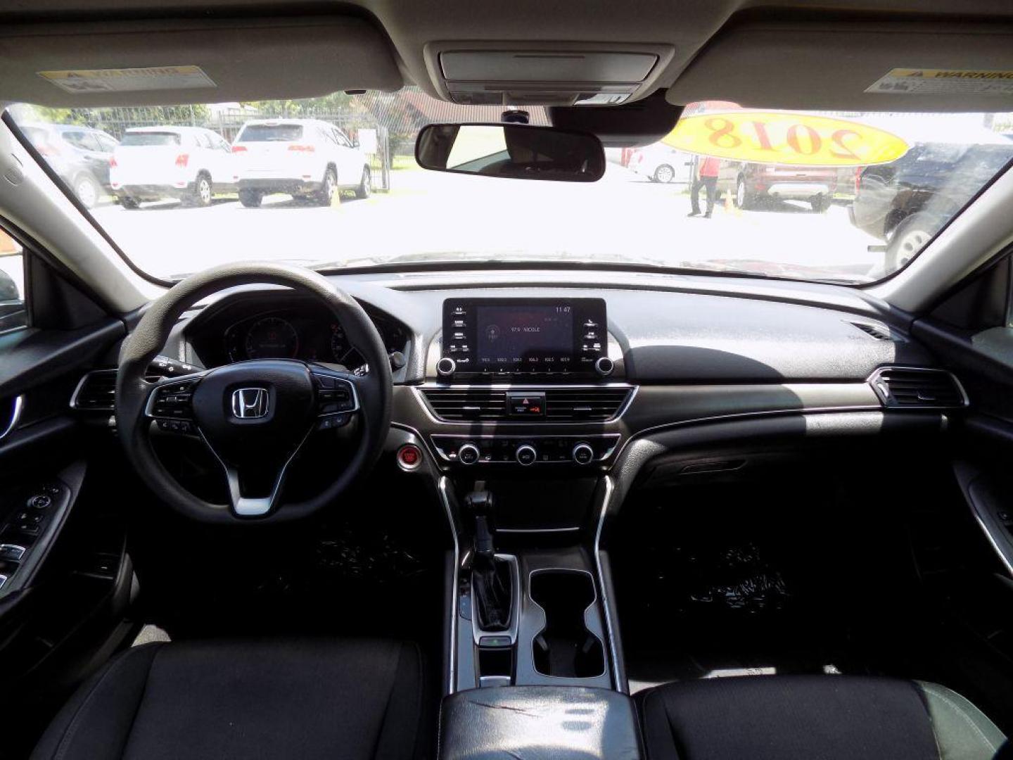 2018 GRAY HONDA ACCORD LX (1HGCV1F10JA) with an 1.5L engine, Continuously Variable transmission, located at 830 E. Canino Rd., Houston, TX, 77037, (281) 405-0440, 38.358219, -81.729942 - Photo#14
